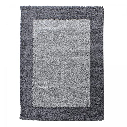 Jadorel Alfombra Shaggy 80 x 150 cm, alfombra de cocina, alfombra gris, diseño simple, alfombra de forma rectangular, 7219