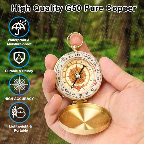 Outdoor Kompass Leuchtende Taschenuhr-Stil, Kompass, tragbar, wasserdichter Kompass mit Schnalle zum Aufhängen, Multifunktionaler Kompass kaufen für Camping, Wandern, Jagen