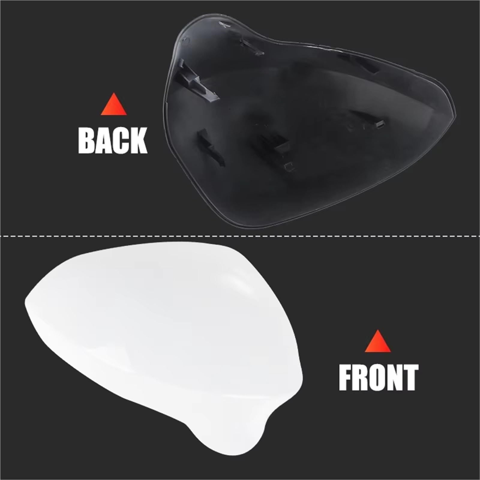 Wing Mirror Calotta copri specchietto retrovisore laterale nero lucido bianco per Seat Ibiza 2008 2009 2010 2011 2012 2013 2014-2017 Coperchio specchietto retrovisore(1 Pair Black)