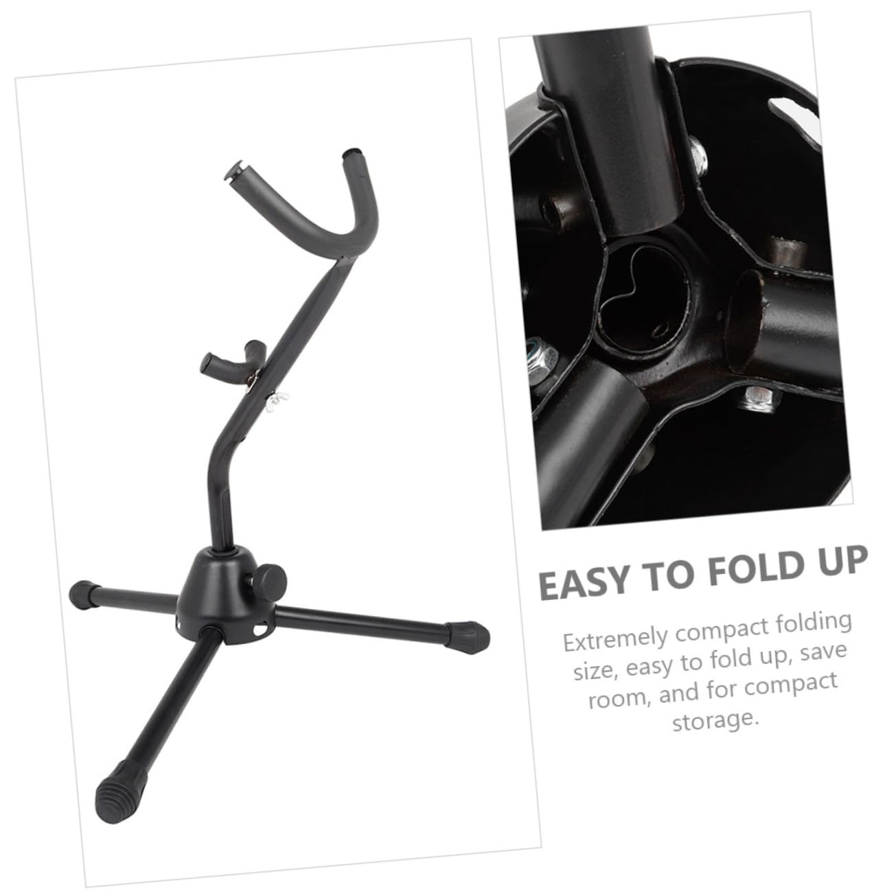 Totority Saxophone Stand Metal Foldable Saxophone Holder Bracket Portable Saxophone Stand Black Stable Sturdy