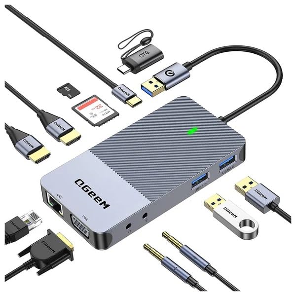 Dock Station Adaptador Hub Usb-c 11 Em 1 Com Displaylink, dock station para laptop USB-A