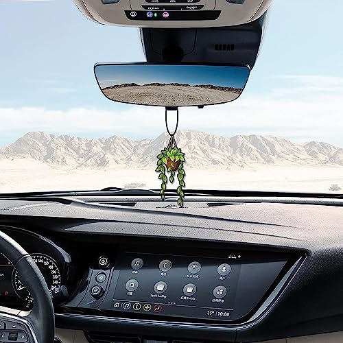 Image of 6 Pcs Plants Car Air Fresheners, Funny Plants Hanging Car Air Fresheners Long Lasting Cute Mirror Scented Hanging Decoration Ornaments Gift Interior Accessories for Men Women