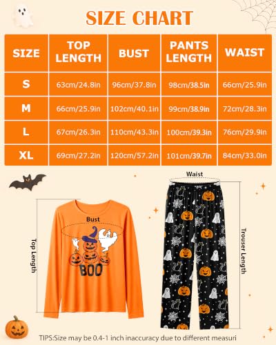 Image of 2 Piece Womens Pajama Sets Long Sleeve Sleepwear with Pants Soft Crewneck Loungewear Ladies Pj Set
