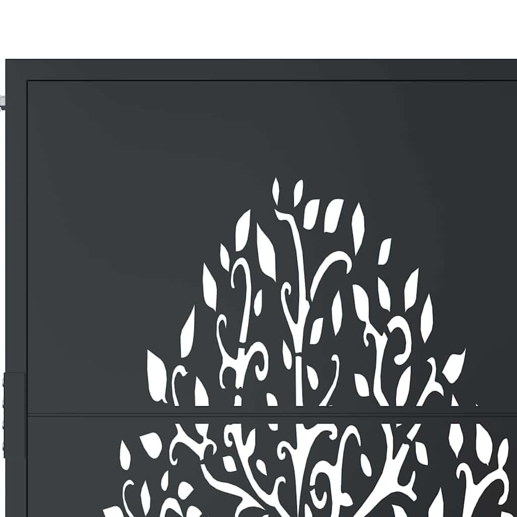 Portal de jardín de acero antracita 100x100 cm con diseño de árbol