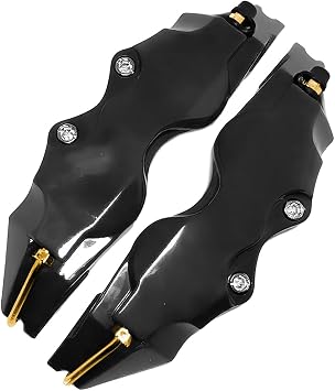 JNNJ 2 Pcs Car Brake Caliper Cover, Car Wheel Brake Durable 3D Brake Calliper Cover, Endless Brakes Caliper Cover for Wheel Hub, Universal Car Disc Front & Rear Brakes Caliper CoversBlack