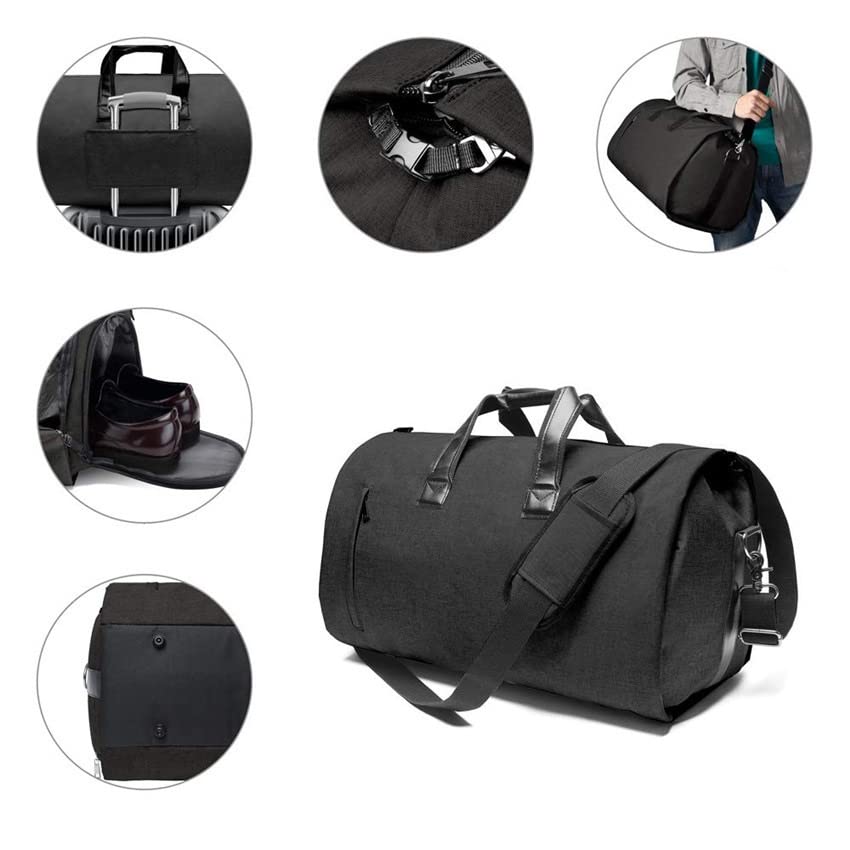 Carry-on Garment Bag Large Duffel Bag Suit Travel Bag Weekend Bag Flight Bag with Shoe Pouch for Men Women (Color : B, Size : 55 * 30 * 28cm)4