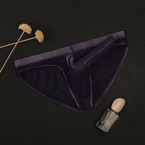 Men's Ultra-Thin Mesh Transparent Elephant Nose Open Pouch Bikini Underwear Male Briefs4