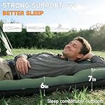 Camping Sleeping Pad, 32.7" Extra Wide, Built-in Foot Pump & Pillow - Image 2