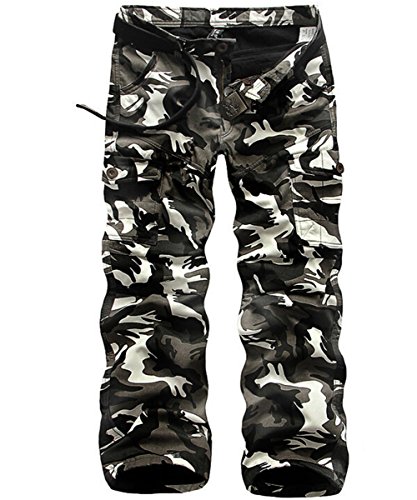 Men's Winter Cotton Fleece Lined Cargo Loose Work Causal Pants