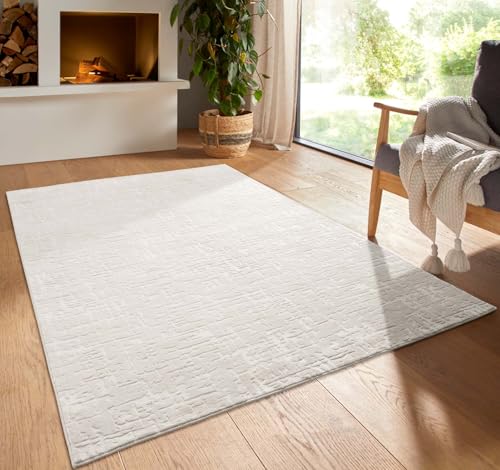 Taracarpet Kurzflor Boho Vintage Teppich waschbar, pflegeleicht geeignet für Wohnzimmer, Schlafzimmer und Kinderzimmer Kinderteppich auch als Badematte Badzimmerteppich Creme Vintage 160x230 cm