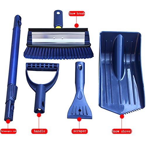 YEAHPY Extendable 4-in-1 Snow Removal Kit, Detachable Designed with Snow Shovel, Ice Scraper, Snow Brush and Squeegee for Cars Trucks Portable Emergency Snow Shovel Set - Thumbnail 7