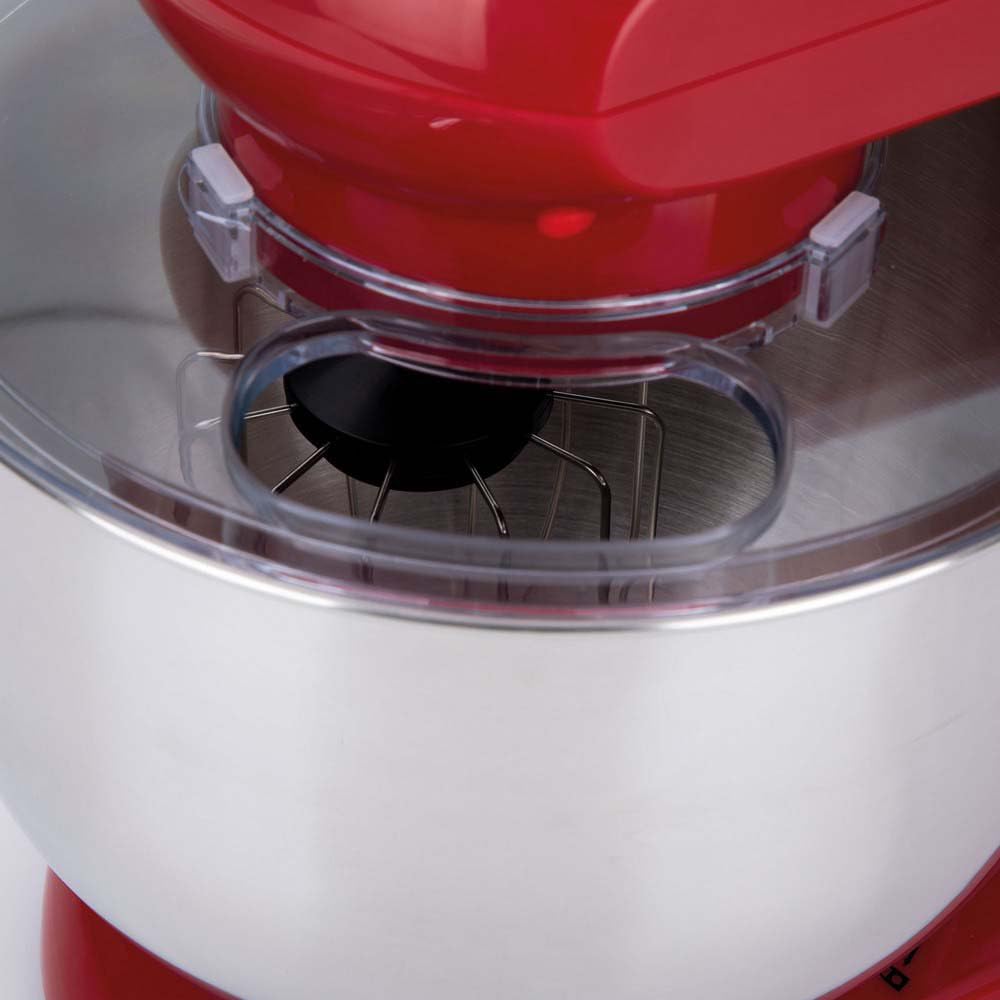 Jata JEMA1502 Batidora Amasadora Mezcladora con Bol de Acero Inoxidable de 5 L, 1200 W, 6 velocidades + PULSE, Base Giratoria, Tapa antisalpicaduras, Incluye accesorios