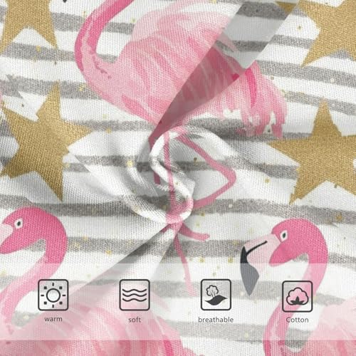 Wusikd Gold Glitter Stars Girls' Underwear Cotton Pink Flamingos Girls Briefs Soft Toddler Underwear 2T3