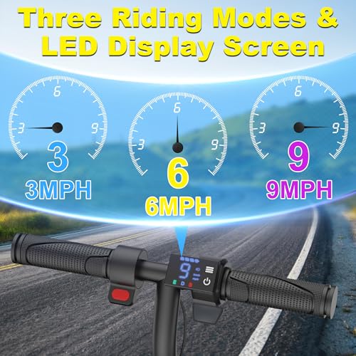 Image of Electric Scooter, 250W Motor, Max Speed 9 MPH, 6.5 inch Kick Scooter, 3 Speed Modes, LED Display, Max Load 155LBS