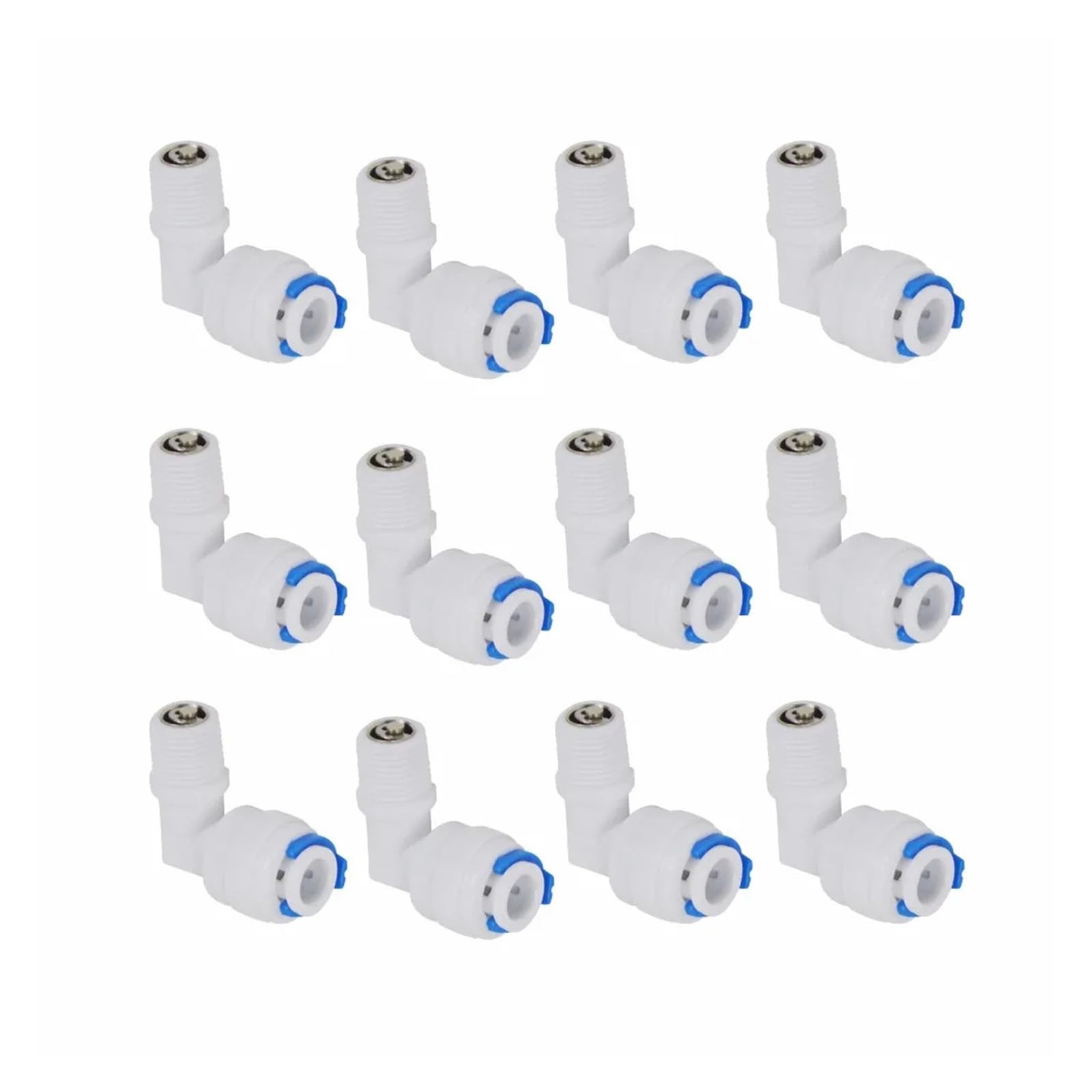 BALYDLUL 12 PACK of Male Elbow Check Valve 1/8" Thread Male x 1/4" Quick Push Fitting Connection Water Filters and Reverse Osmosis System