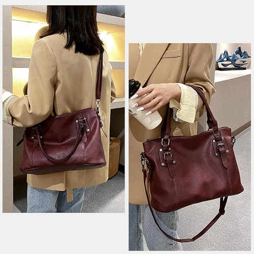 Hobo Tote Bag for Women PU Leather Large Crossbody Bags Purses Handbags with Adjustable Shoulder Strap2