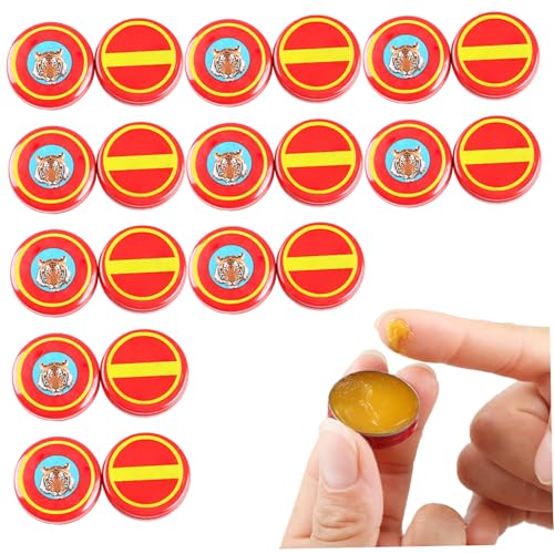 Wedhapy 20 bálsamos de Tigre 0.35 oz portátiles Ligeros aceites Esenciales Chinos relajantes refrescan el Dolor de Cabeza los mareos y los músculos. Bálsamo de Tigre Rojo.