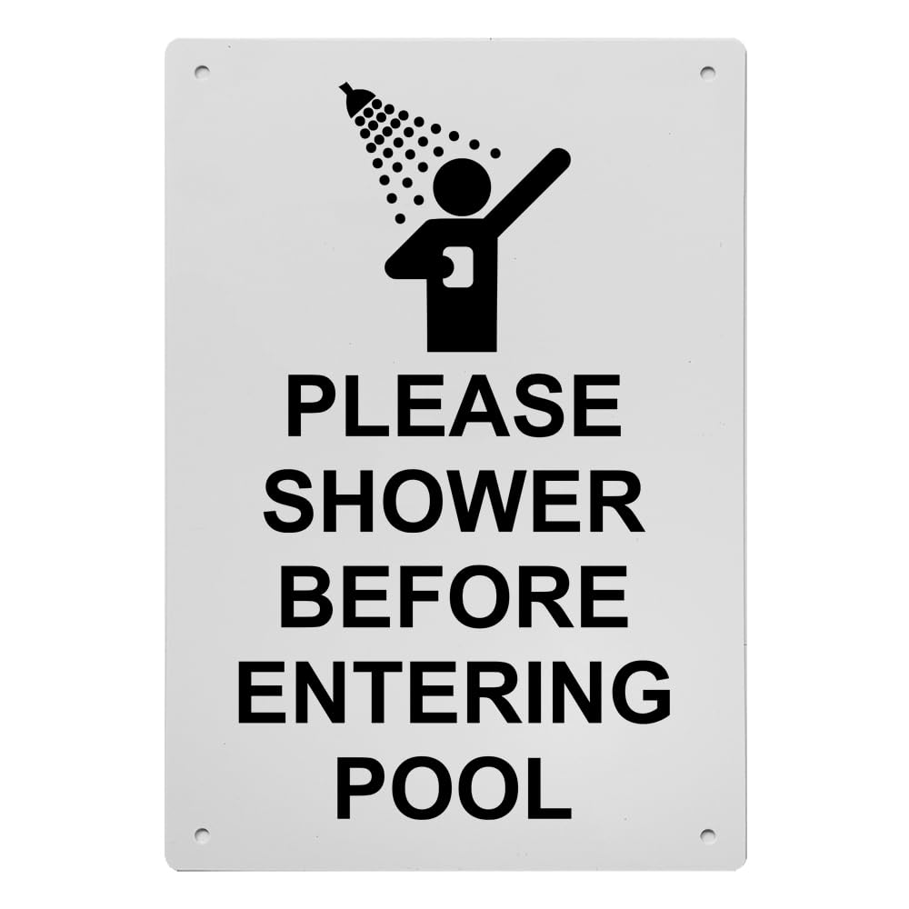 Please Shower Before Entering Sign, 8.5 x 11 in