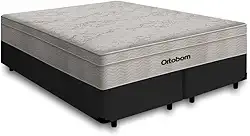 Cama Box + Colchão de Molas Ensacadas - AirTech SpringPocket - Ortobom (PRETO, Queen)