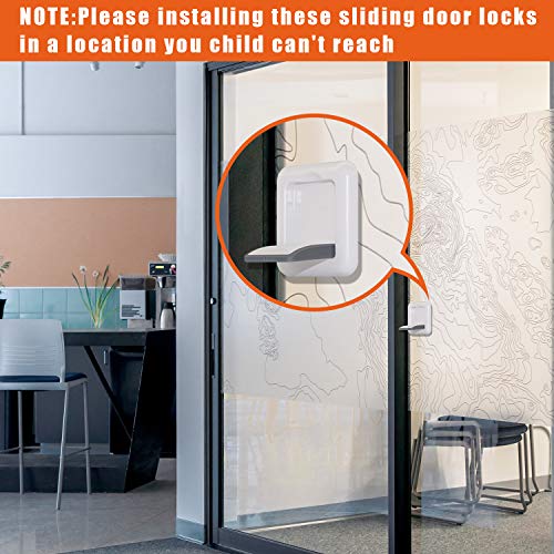 SINVNE Upgraded Sliding Door Lock Child Safety 4 Pack Sliding Window