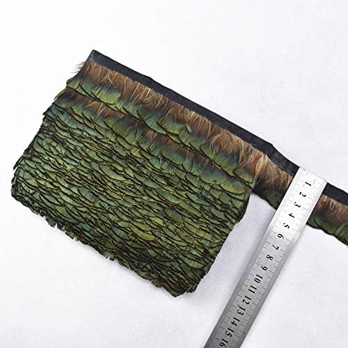Zamihalaa Wholeslae Natural Peacock Feathers Chicken Pheasant Feather Trim Fringe Ribbon Feathers for Crafts Feathers for Jewelry Making