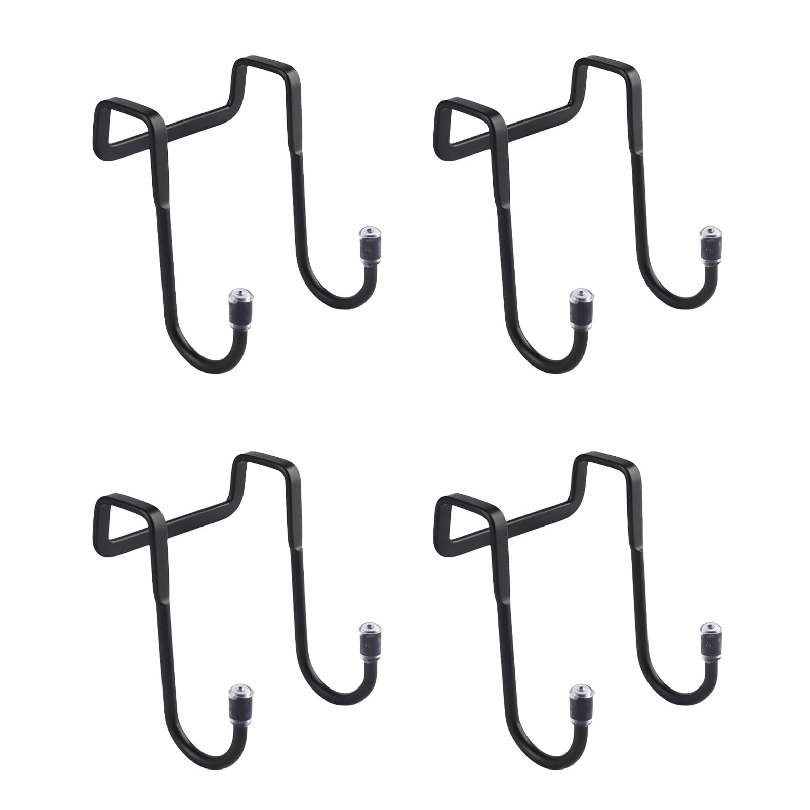 Hsioluted Black 4Pcs Multipurpose Hooks With S Shape Sturdy Over Door Hooks For Cabinet Door Ideal For Home And Use Without