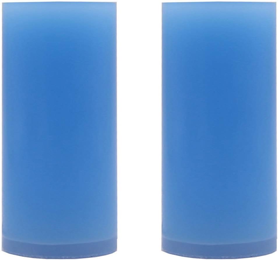 KuTi Kai Solid Colour Pillar Candle,Unscented Smokeless Cotton Wick - Long Burn Time, Suitable for Weddings, Church, Home Decoration, Restaurants, Spa 2pcs/Set (Blue, 7.5x15cm)