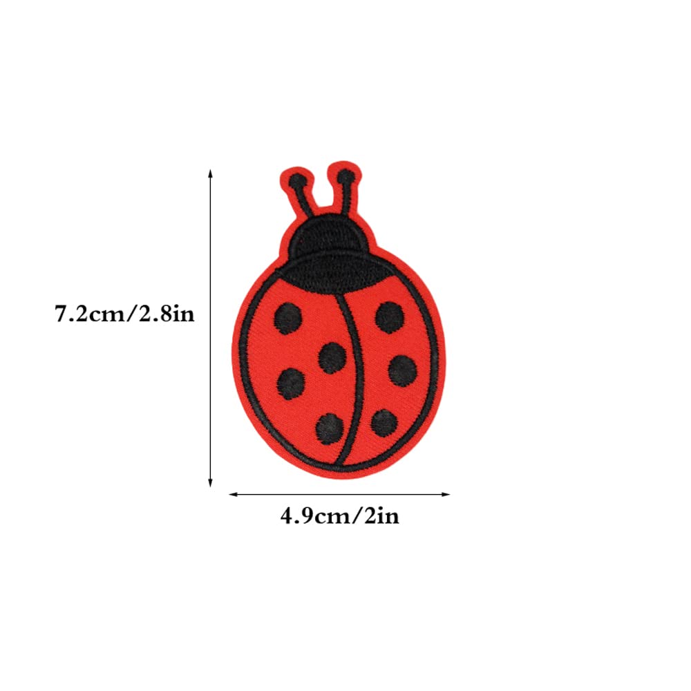 6 Toppe Ricamate A Forma Di Coccinella - 5,1x5,9 Cm, Per Decorare O Riparare Vestiti, Borse, Cappelli