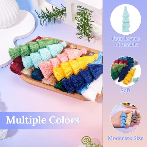 Mini borlas de 4 capas para personalizar tus bolsos y marcapáginas 6