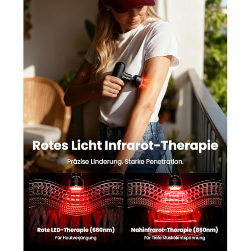 Bob and Brad Q2 Ultra Massagepistole mit Infrarot-Heizmassagekopf, Mini Massage Pistole mit Tragetasche, Leise Massagegerät Massage Gun Muskelmassagepistole für Linderung von Muskelschmerzen 2