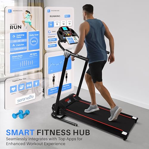 SereneLife-Folding-Treadmill-Electric-Running-Walking-Pad-Under-Desk-Foldable-Home-Fitness-Equipment-Cardio-Exercise-Machine-for-Home-OfficeGym-Bluetooth-Connectivity