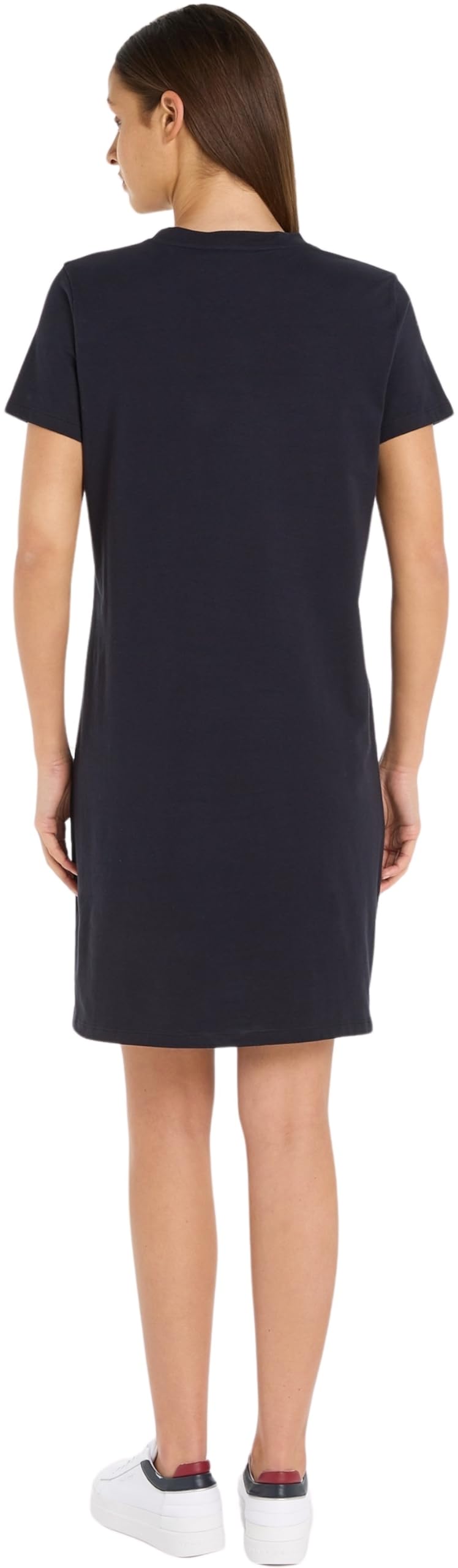 Tommy Hilfiger Damen T-Shirt Kleid Logo Baumwolle, Blau (Desert Sky), M – Ansicht 2
