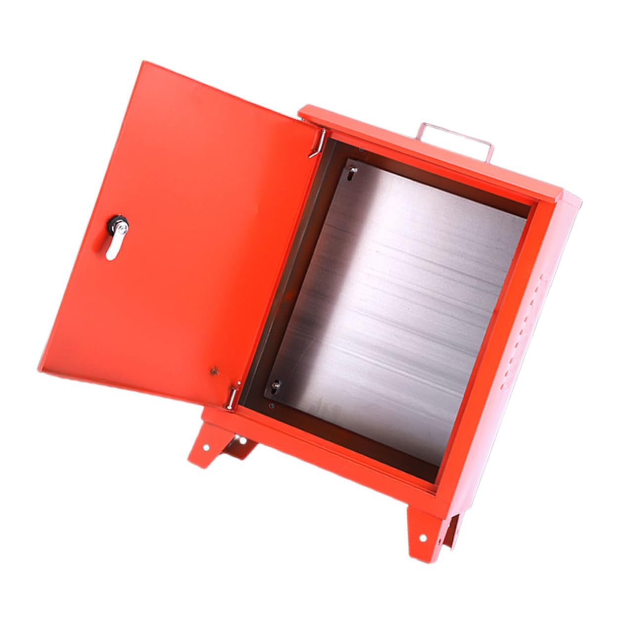 Portable Weatherproof Protection Box, Weatherproof Power Distribution Junction Box, Small Iron Electrical Distribution Cabinet 250x300x180mm for Construction Sites
