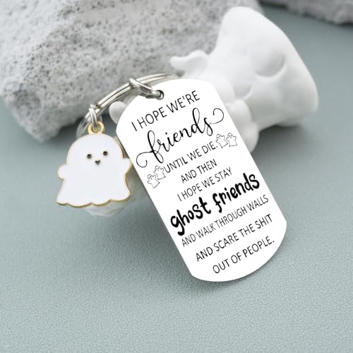 Halloween Gifts Best Friend For Friends Bestfriend Spooky Gift Ideas Friendship Gifts For Women Bestie Bff Birthday Halloween Accessories Cute Ghost Keychain Boo Basket Stuffers - Image 3