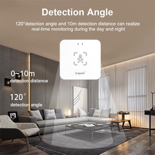 Image of Ledgebit Zigbee Human Presence Detector | Smart Life App Control | Alexa Google Assistant Compatible | Motion Static Detection & Illuminance Sensor | Zigbee Hub Required