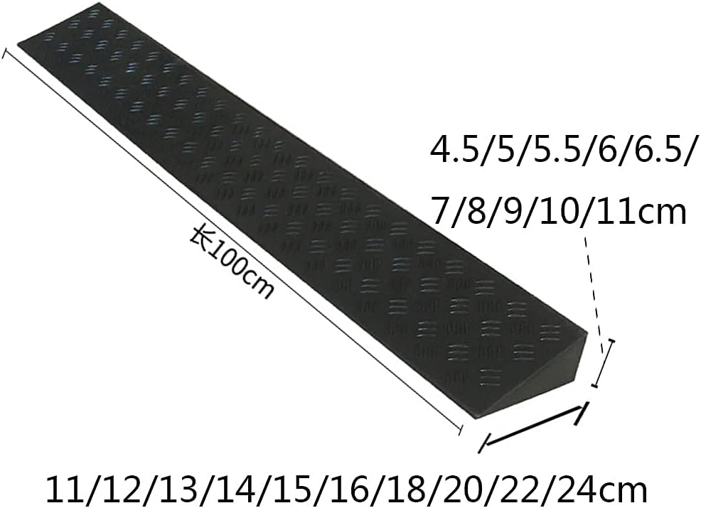 Indoor Plastic Slope Ramp, Width 11-24Cm, Cuttable Threshold Curb Ramp Wheelchair Curb Ramp Deceleration Zone for Sweeping Robot Vehicles/Gray/100X20X9Cm (Yeow 100X22X10Cm)