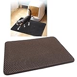 XHT- Pet Supplies Cats Litter & Housebreaking 58X43 Brown Cat litter Mat Double Layer Pad Trapper Folding Pad EVA Foam Rubber