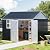 Breezz 8X10FT Outdoor Steel Storage Shed with Clear Window, Lockable Doors, Weather-Resistant Metal Tool Shed for Garden, Backyard, Patio, and Utility Storage.Nightblue