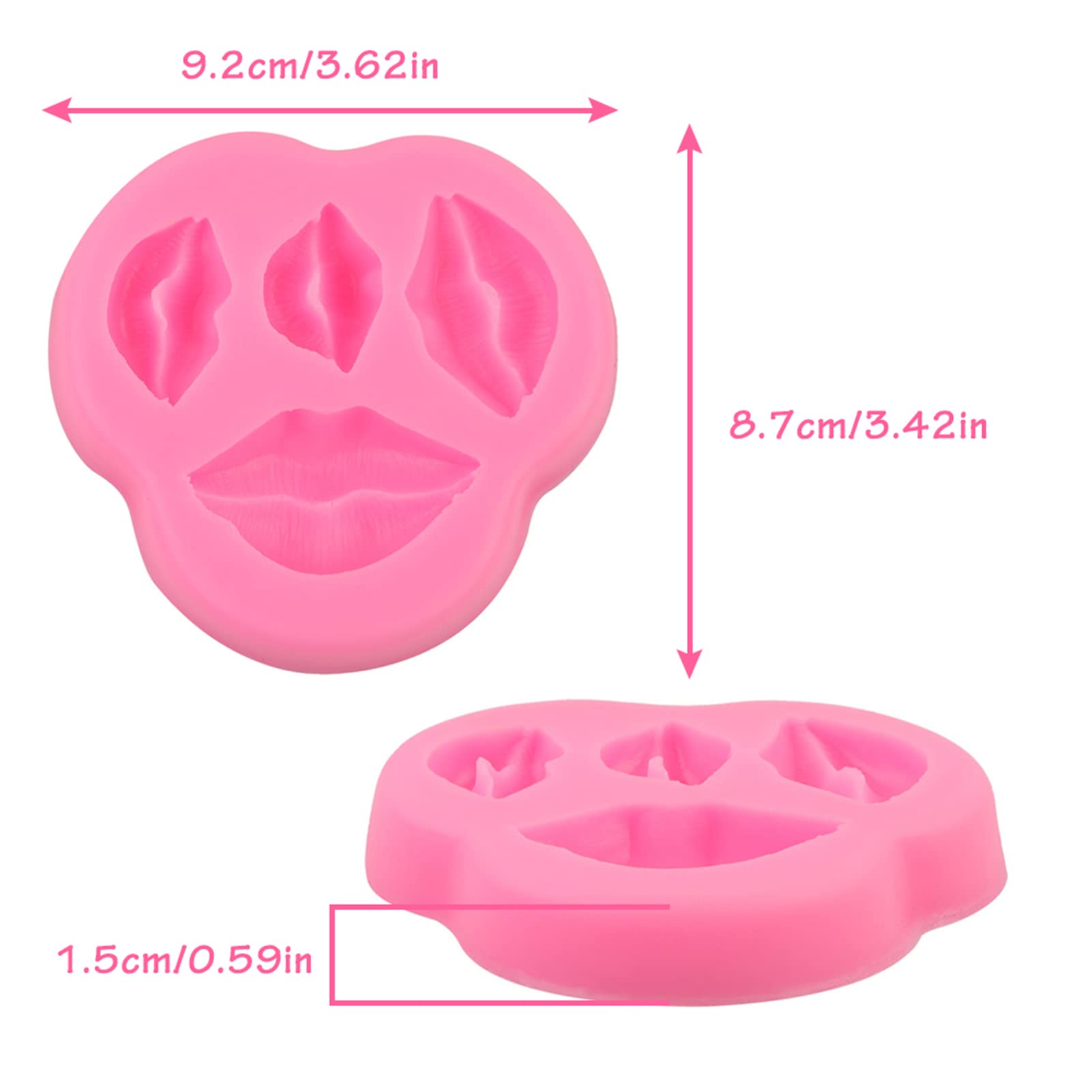 Stampo Silicone Labbra E Cuori 2 Pezzi - Per Cioccolato, Fondente E Decorazioni