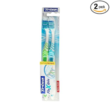 Trisa Flexible Soft Toothbrush (Pack of 2) (Assorted Color)