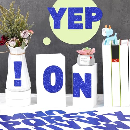 Image of Harloon 232 Pcs Large Glitter Letter Stickers 24 Sheets Classroom Bulletin Boards Decorations Big Font Alphabet Letter Self Adhesive Letters Stickers Back to School Decor DIY Craft(Blue,4 Inch)