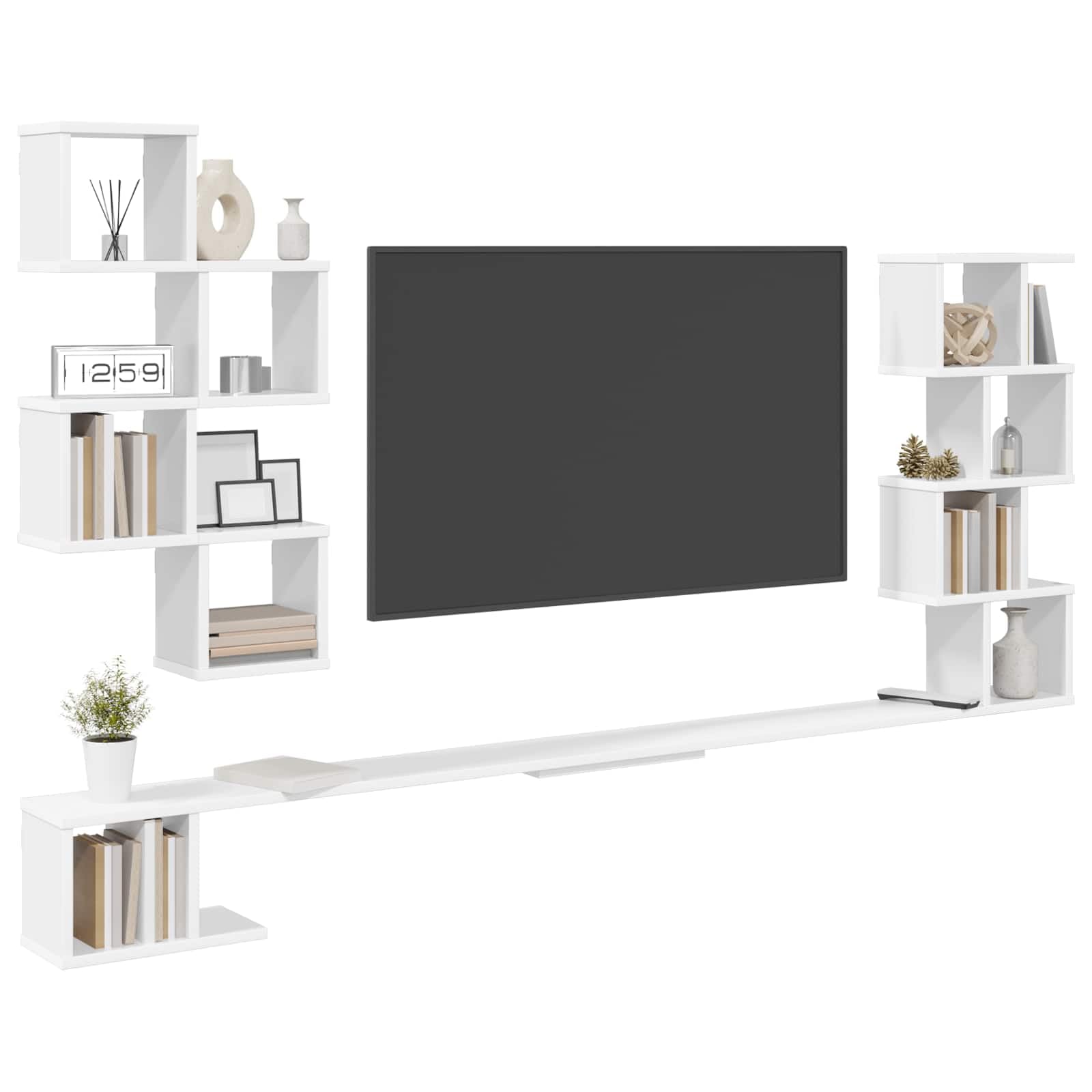 vidaXL Mensola per TV da Muro Bianco 200 x 15 x 94 cm, Soggiorno, Mobili Moderni, Mensole a Muro & Consolle, Mensola Flottante, Storage per Organizzazione Casa