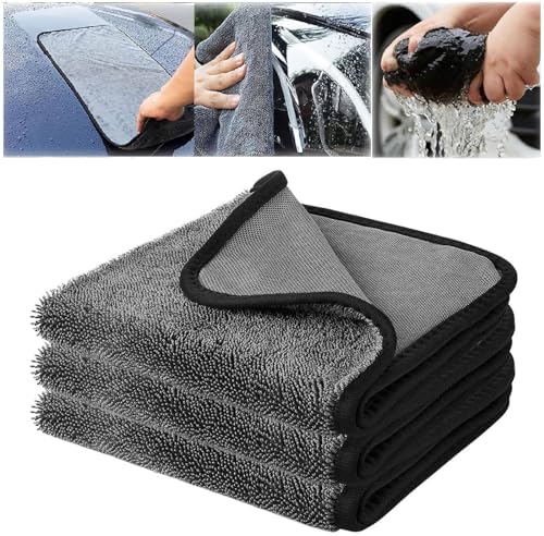 ZANWANXIN 3-Pack Shiny Wipes Shower Cleaning Cloths - Super Absorbent Microfiber Bath Towels, 40x40cm