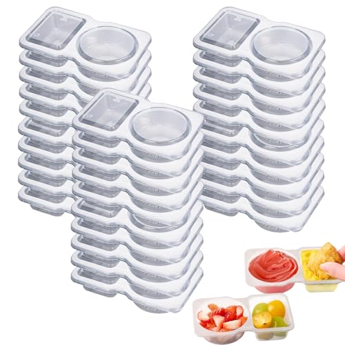 Double Compartment Condiment Container, Reusable Grab And Go Snack Containers, dԎd؂蒲eAĎgp\ȑȂAӂt\[XƂtAAEghAsL