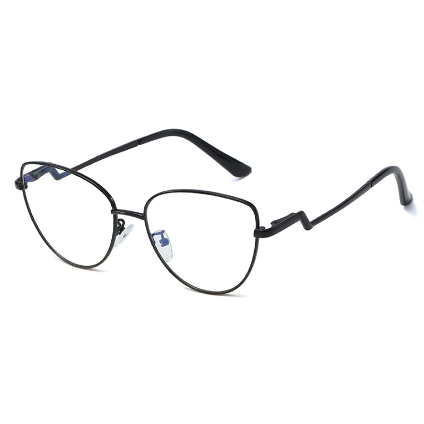 BAJIE Sonnenbrille New Literary and Art Anti-Blaulicht Schutzbrille Brillengestell Damen Trendy Craftsmanship Spiegelbeine Flacher Spiegel Blau Ligh