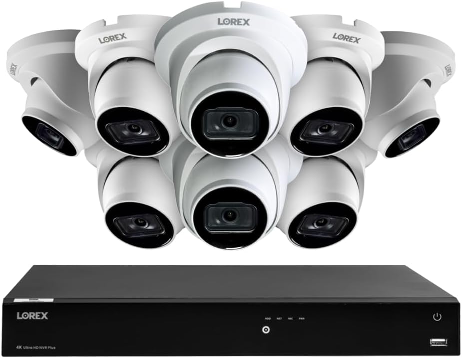Lorex 4K 8MP NVR System with 8 IP Cameras (Wired or Fusion Wi-Fi) 4TB