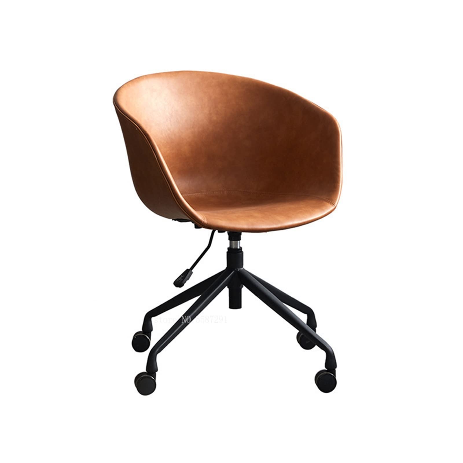 Ergonomiczne, brązowe krzesło biurowe, regulowane oparcie, obrotowa konstrukcja, do domu i sypialni, wygodne krzesło biurkowe do pracy, nauki i gier