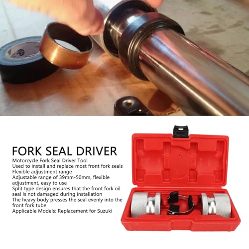 Image of Motorcycle Adjustable 39-50mm Fork Seal Driver Tool,Fork Seal Driver Oil Seal Installation Tool Set for Motorcycle Bike with Storage Box Design (with Plastic Box)
