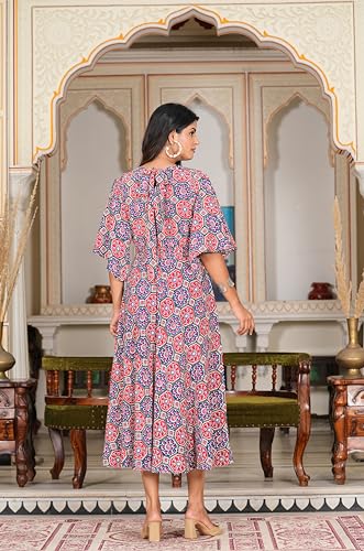 Image of Yash Gallery Women's Maxi Floral Printed Smoking Anarkali Dress