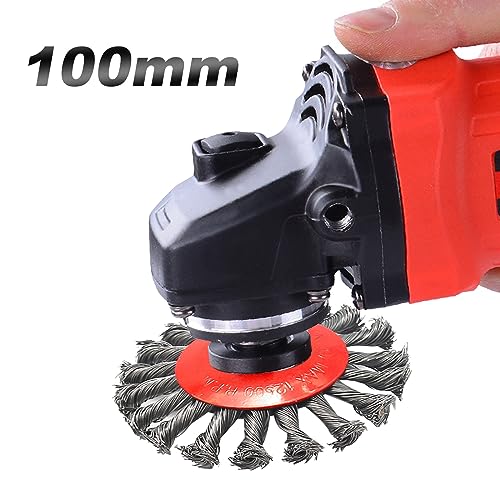 SchleifbüRsten, 4Stk Topfbürste Drahtbürste Winkelschleifer Scheibenbürste Topfbürste Ø 75 mm M14 Zopfbürste Stahl (4 Zoll)